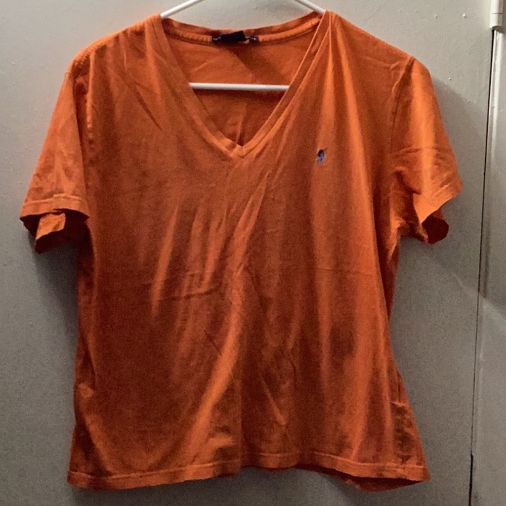 Polo by Ralph Lauren Orange V-Neck Tee